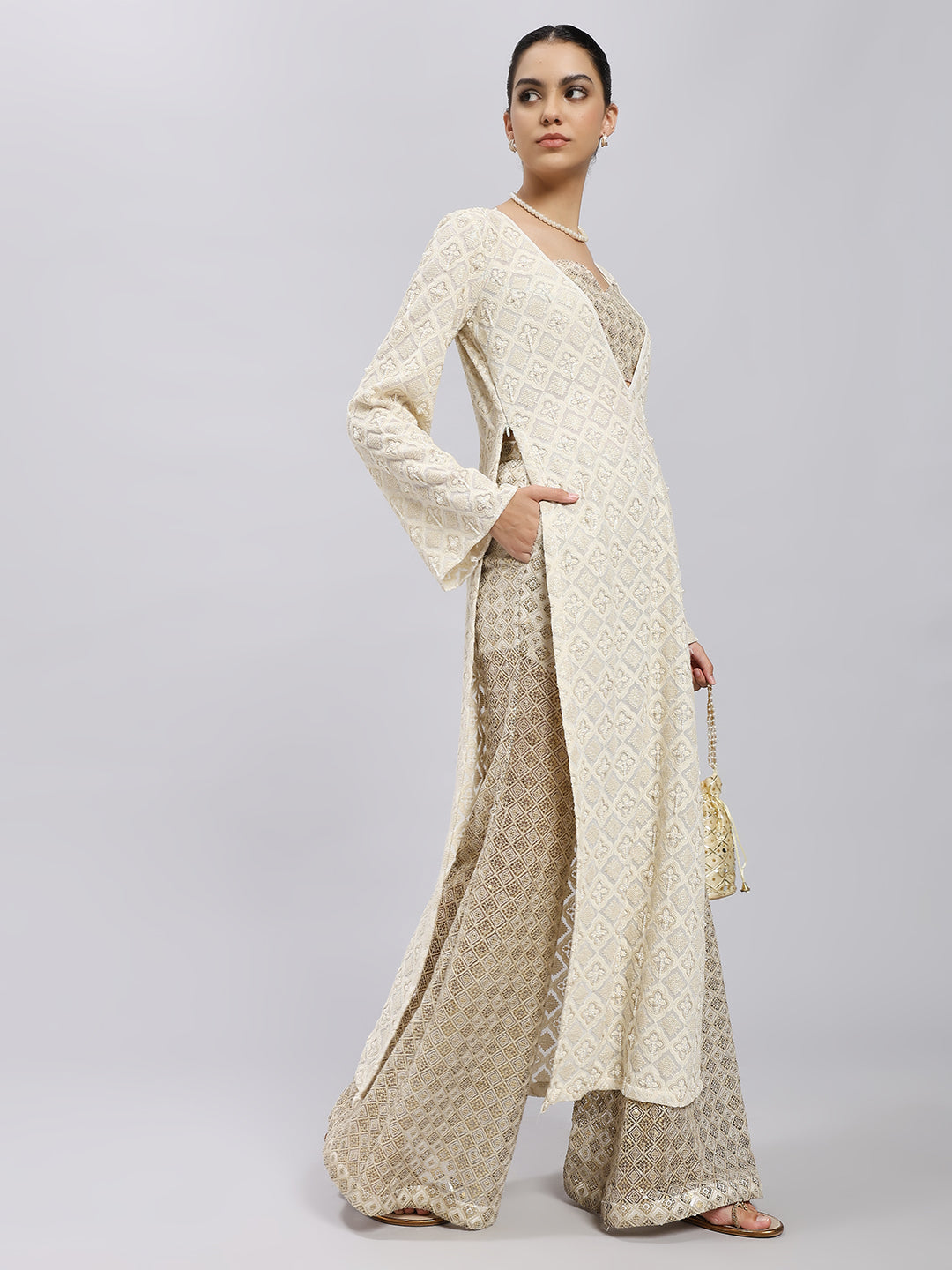 Ivory Grace Embroidered Co-ord Set