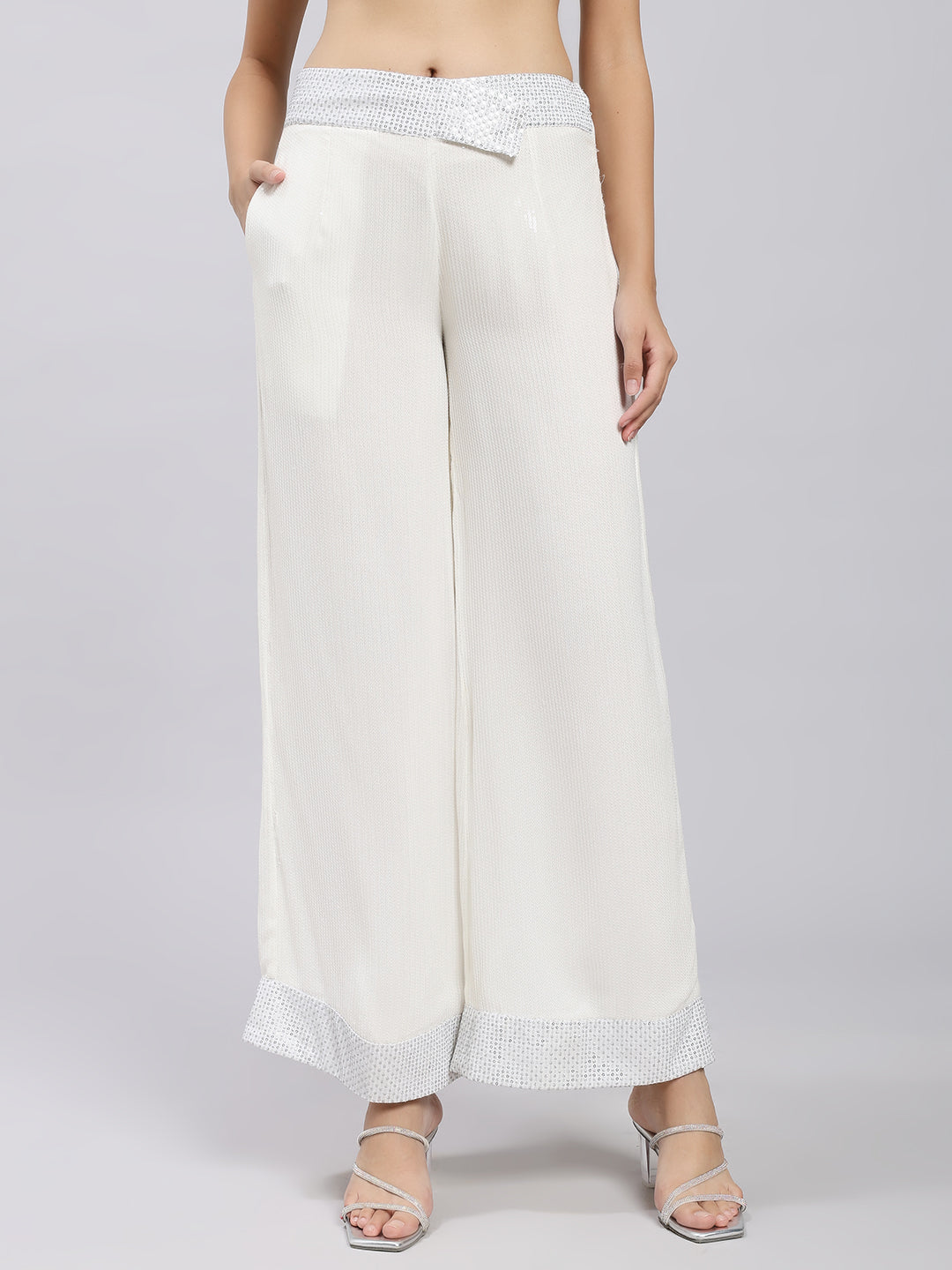 Ivory Sequin Trim Co-ord Set