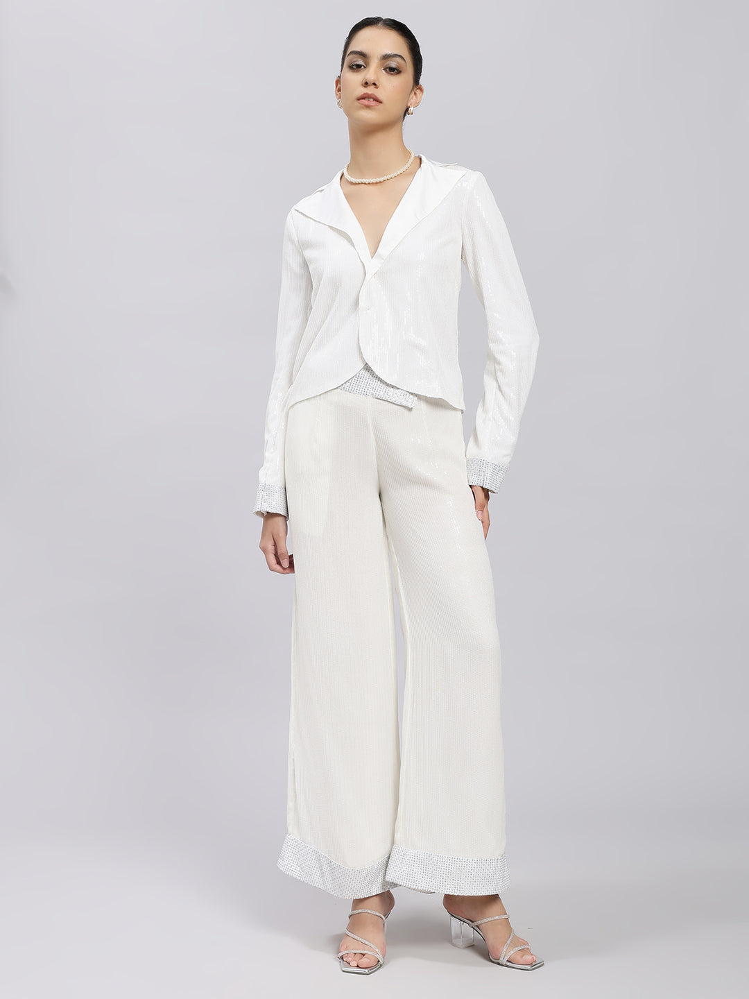 White Luxe Sequin Co-ord Set