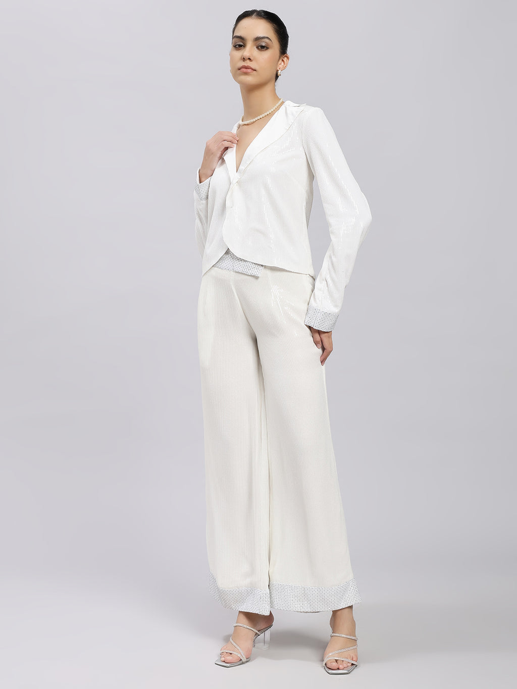 White Luxe Sequin Co-ord Set