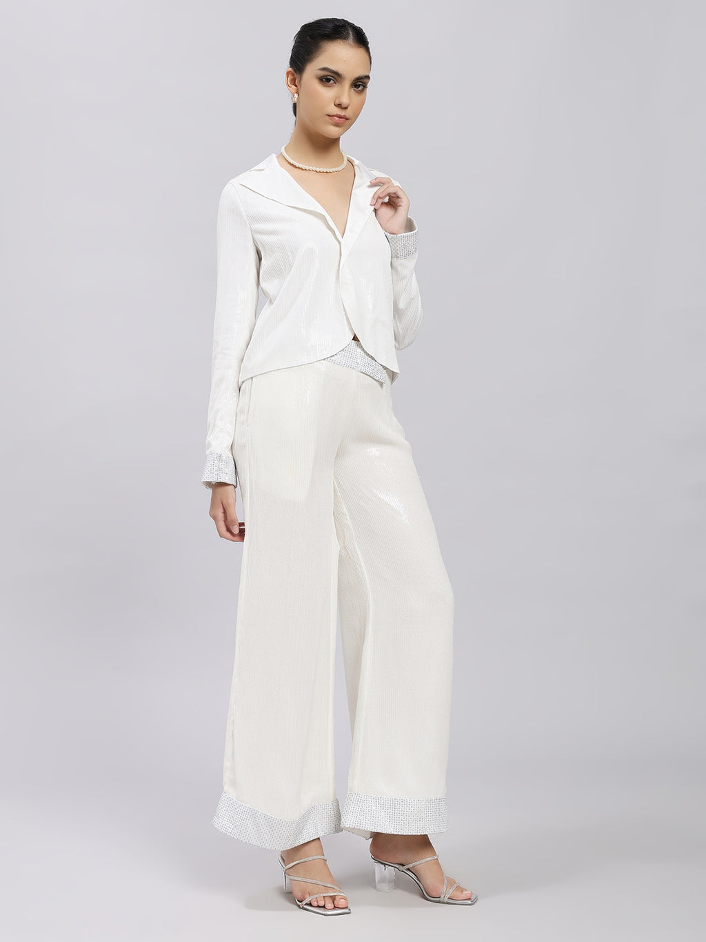 White Luxe Sequin Co-ord Set