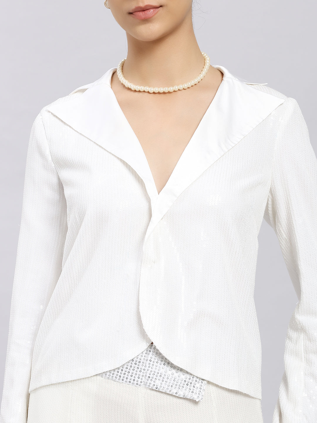 White Luxe Sequin Co-ord Set