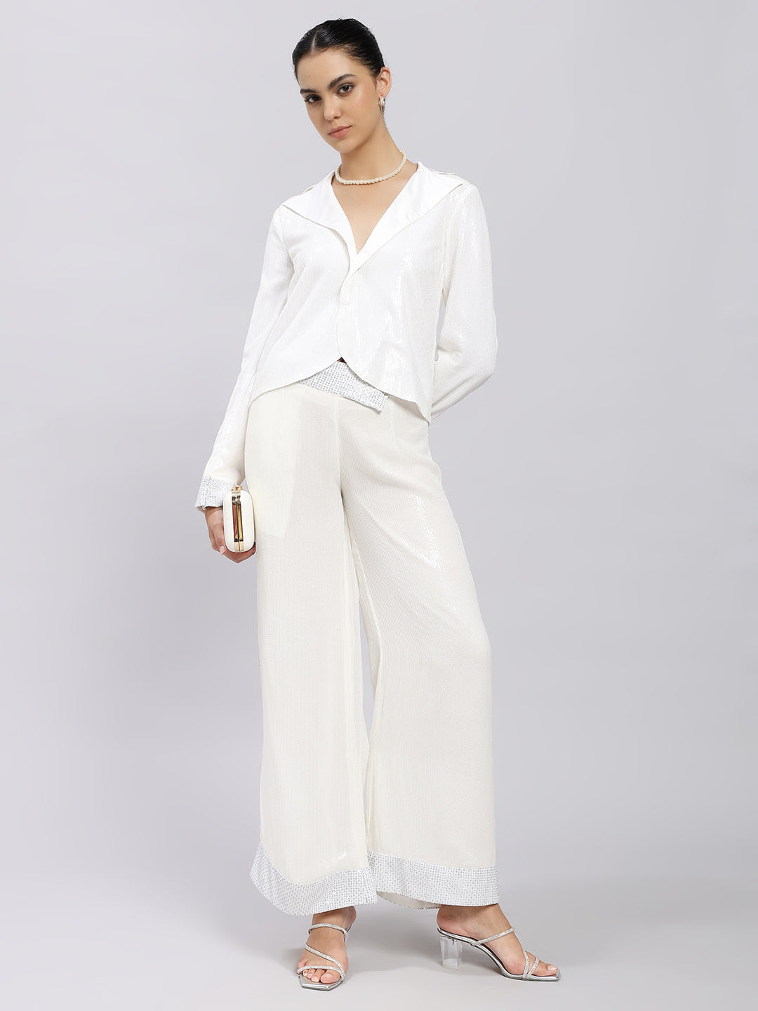 White Luxe Sequin Co-ord Set