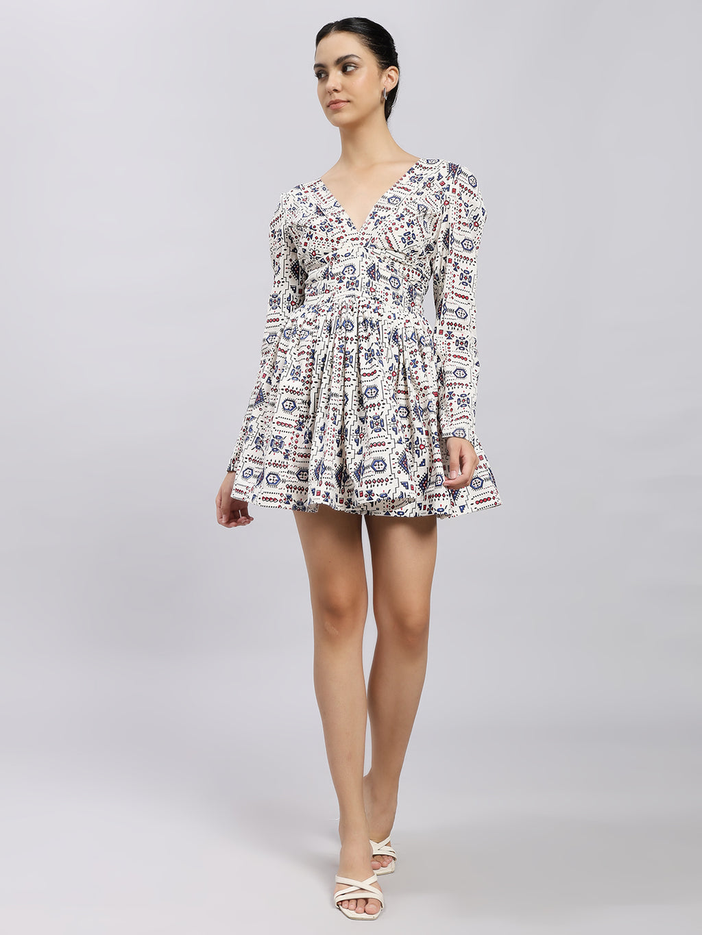 Tribal Muse Back-Bow Mini Dress