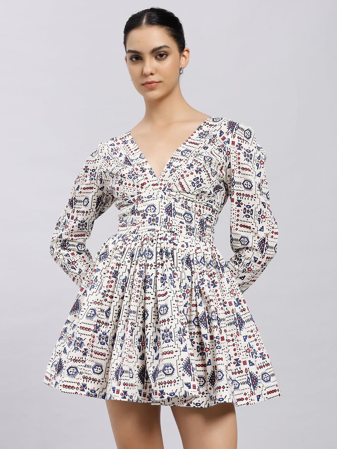 Tribal Muse Back-Bow Mini Dress