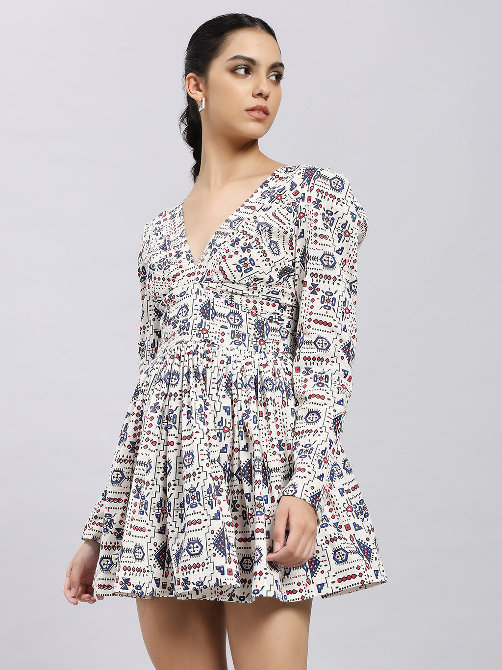 Tribal Muse Back-Bow Mini Dress