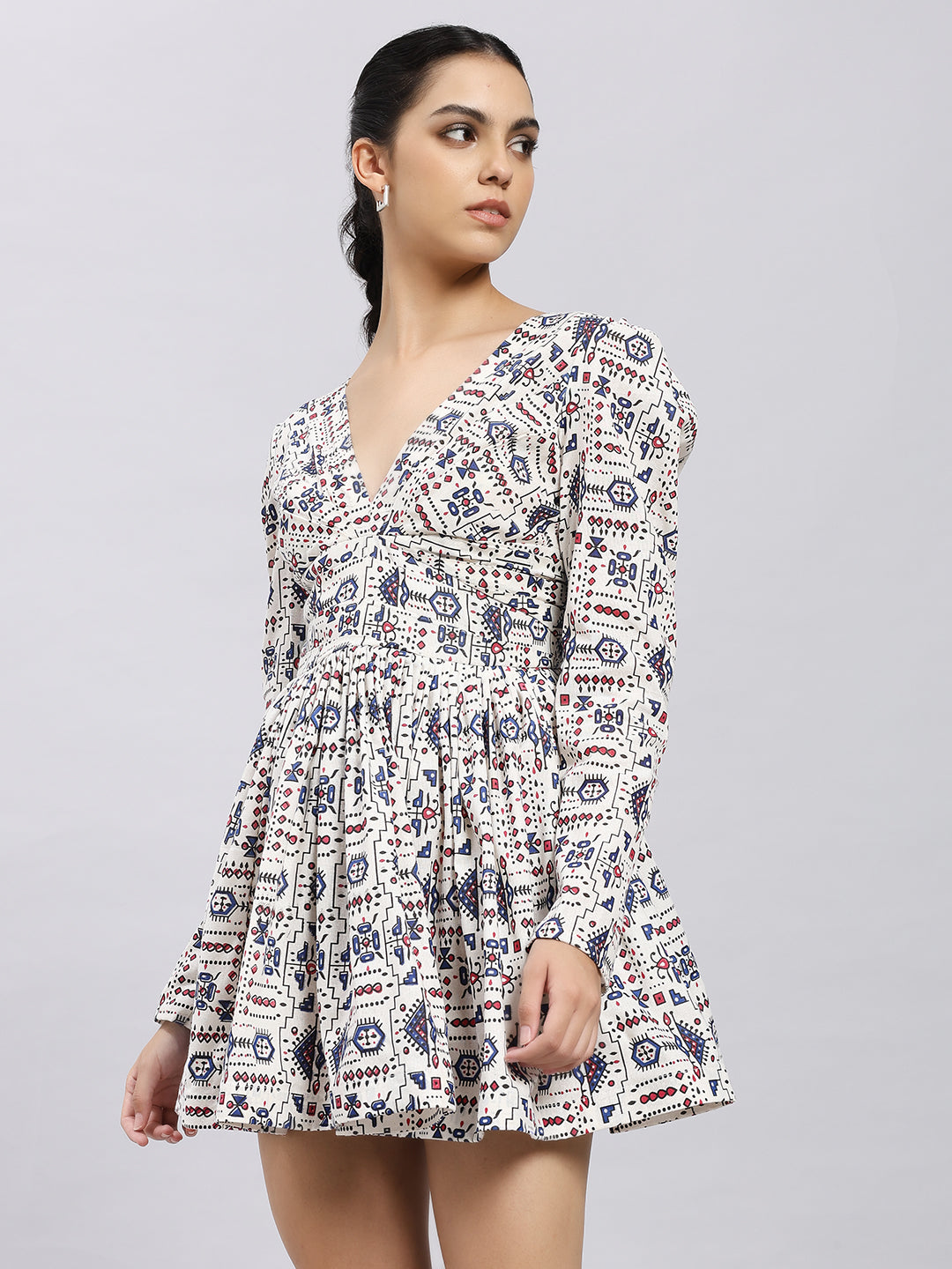 Tribal Muse Back-Bow Mini Dress