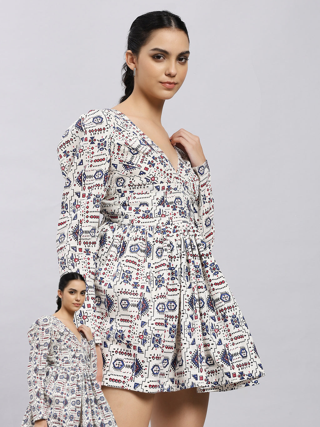 Tribal Muse Back-Bow Mini Dress