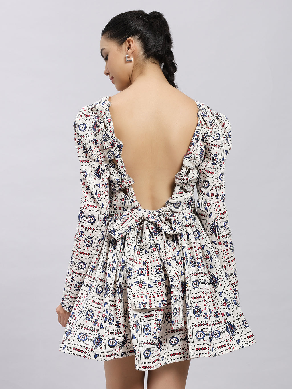 Tribal Muse Back-Bow Mini Dress