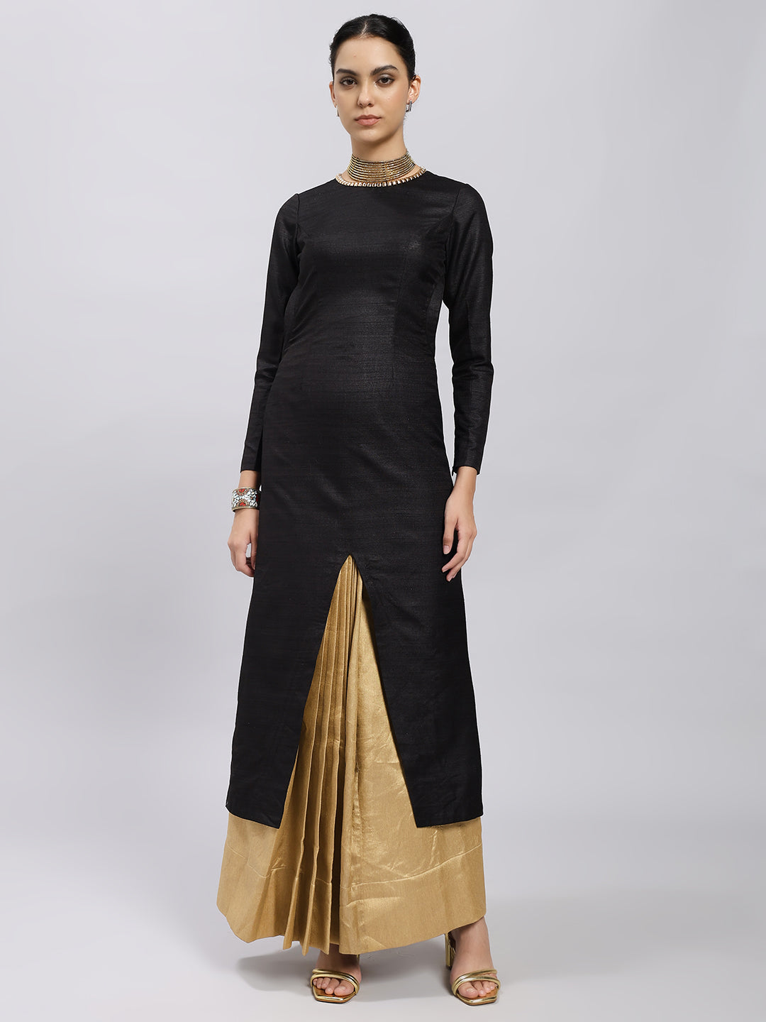 Contemporary Saree Dress with Structured Jacket