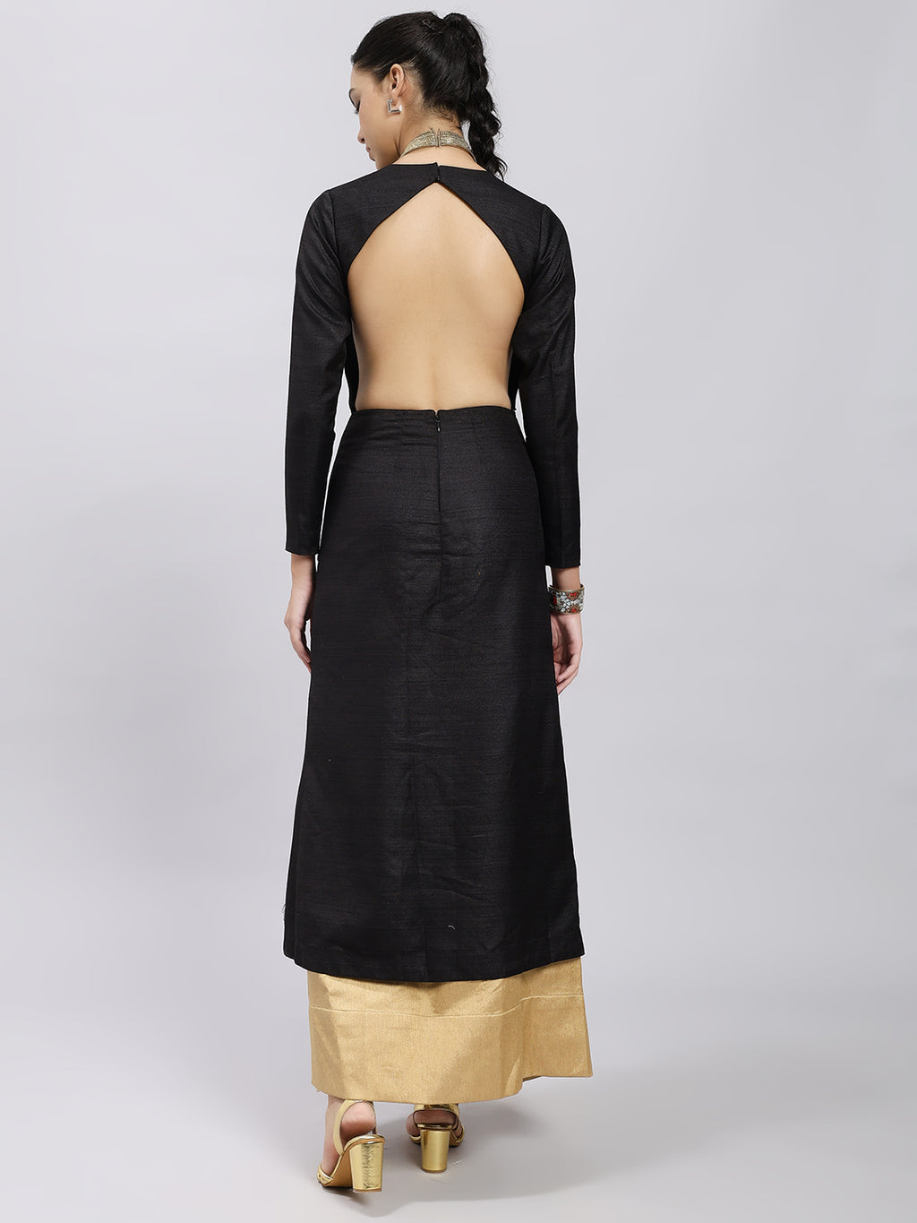 Contemporary Saree Dress with Structured Jacket